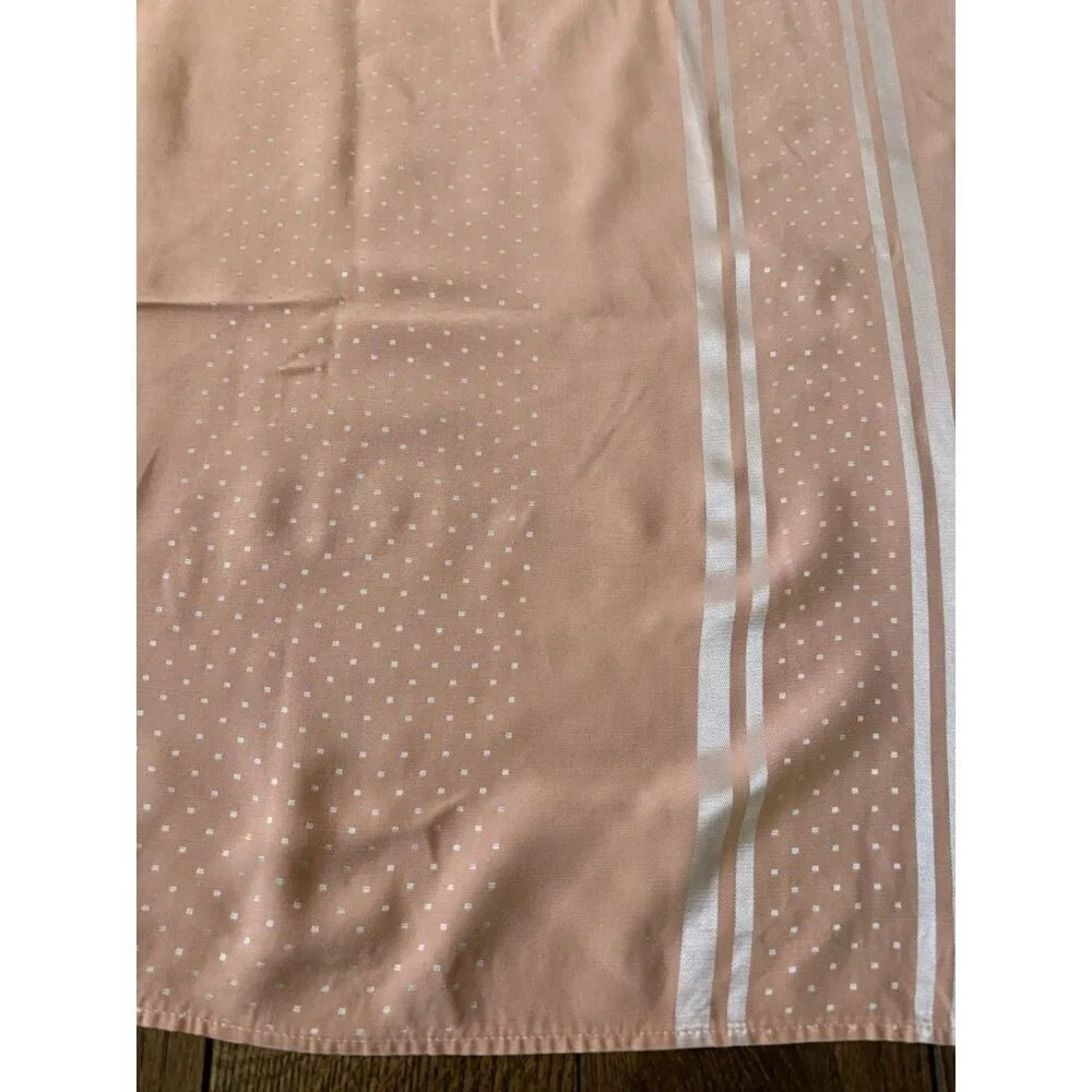 50s 40s Vintage Peachy Pink Polyester Satin Stripe Tablecloth 51x44 Square